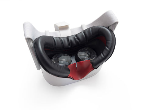 Facial Interface & Foam Replacement Set for Meta / Oculus Quest 2 (Dark Red & Black)